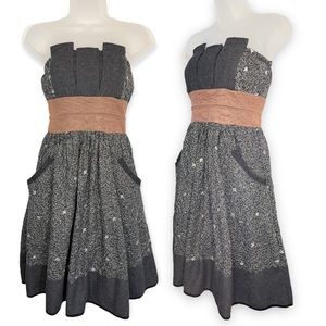 Rina Dhaka Wool Blend Embroidered Fit & Flare Dress w/ Pockets Size Small
